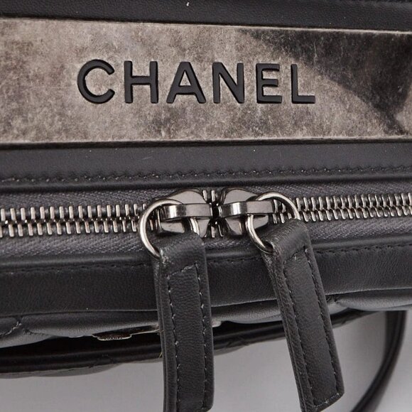 Chanel Dark Grey Quilted Lambskin Leather Trendy CC Bowling Bag - Picture 8 of 12